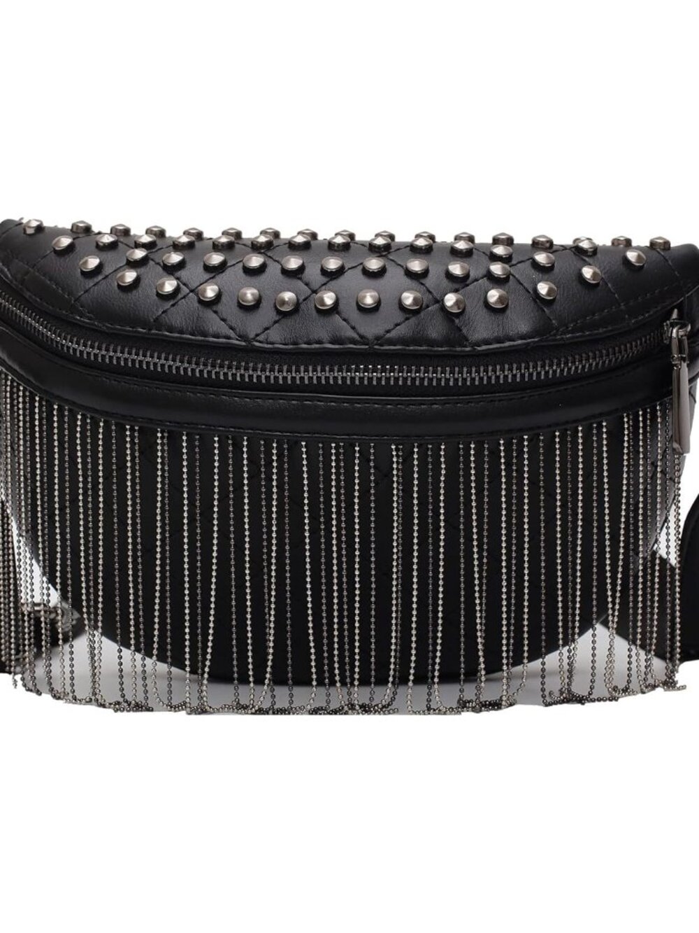 Fanny pack Chest Bag For women Faux leather Fringe Quilted Waist Bum Cross body